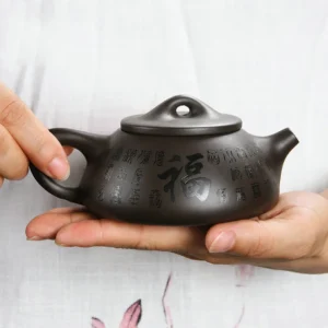 Handmade Yixing Raw Ore Black Shipiao Teapot 200ml