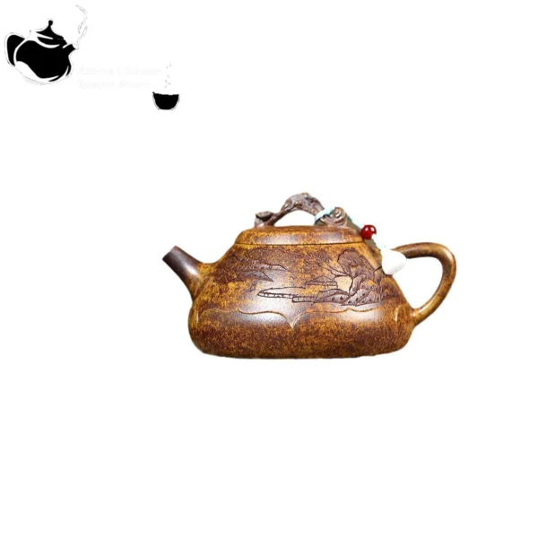 Raw Ore Keel Gold Sand Stone Ladle Teapot