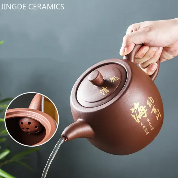 Large Capacity Chinese Yixing Purple Clay Teapot