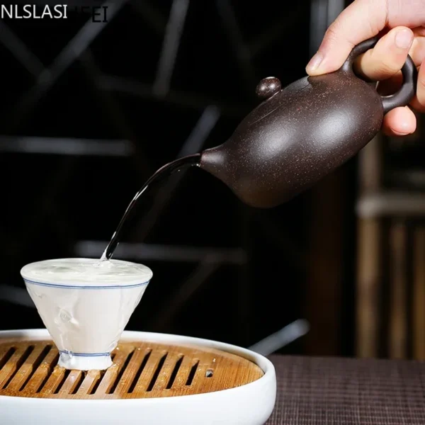 Handmade Xishi Purple Clay Unique Shape Teapot